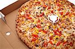 fresh pizza close up photo