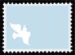 vector silhouette dove on postage stamps