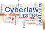 Background concept wordcloud illustration of cyberlaw