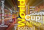 Background concept wordcloud illustration of football soccer world cup glowing light