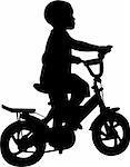 boy riding bicycle - vector