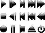 glossy multimedia symbols - vector