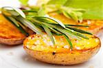 fried potato with a rosemary leaf