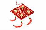 Chinese New Year ornaments on white background