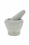 Mortar and pestle on white background