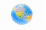 Jigsaw puzzle globe showing North American continent isolated on white