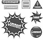 Comment button set of different form web glossy icon