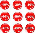 discount label button set of different form web glass icon