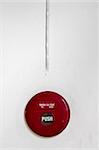 Red round manual call point for fire alarm