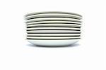 Stack of plates isolated on white background.