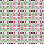 Retro style flower pattern (seamless vector) in the colors green, pink, red, brown