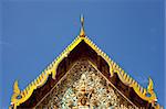 roof of temple thailand on the sunny. temple in thailand , art of thai