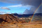 A beautiful rainbow over the Painted Hills, Oregon