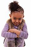 cute little african american girl angry