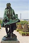 Statue in a garden at the Cathedral of Invalids, Paris