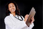 Lovely young and beautiful African American Doctor or Nurse
