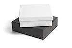 Black and white gift boxes on isolated background