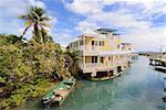 Condos on a river in Tortola, British Virgin Islands.