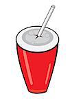 Plastic fastfood cup. Vector illustration on white background