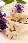 Handmade Soap With Fresh Lavender Flowers And Bath Salt