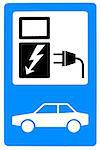 Traffic sign of a battery charger for an an electric car