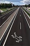 Chalk outline of a road accident victim