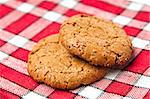 homemade fresh oats cookies isolated on  light