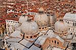Aerial view of Venice city from the top of the bell tower at the San Marco Square