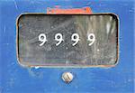 old analog gas pump meter show number 9999