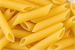 Close up of a dried italian pasta on white background