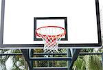 Basketball hoop close up at day