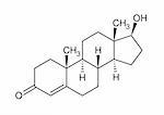 Structural formula of testosterone isolated on white background