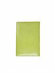 green leather case note book isolated on white background