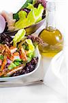 fresh colorful sesame chicken salad close up