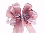 Gift ribbon bow on white background