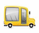 yellow bus vector illustration isolated on white background