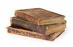 Stack of old Books Isolated on a White Background