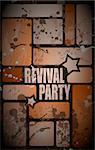 Retro' revival disco party flyer or poster for musical event with grunge distressed look.