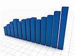 3d graph blue diagramm growth chart success