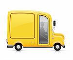 yellow delivery car vector illustration isolated on white background