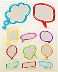 Set of colorful bubbles for speech. Vector illustration.