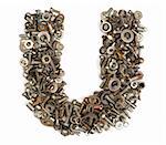 alphabet made of bolts - The letter u