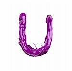 pink oil alphabet - letter U