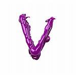 pink oil alphabet - letter V