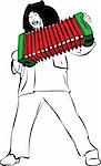 image a man sings and plays accordion