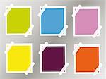 colorful post-its or stickers. You can put it your own text.