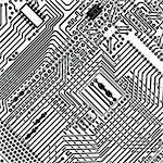 Square monochrome background - design multi-layered electronic circuit board