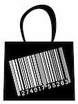 Vector illustration of a fashion bag with bar-code