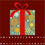 Christmas present box made from multicolor snowflakes. EPS 8 vector file included