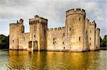 14th Century moated castle at Bodiam, East Sussex, UK